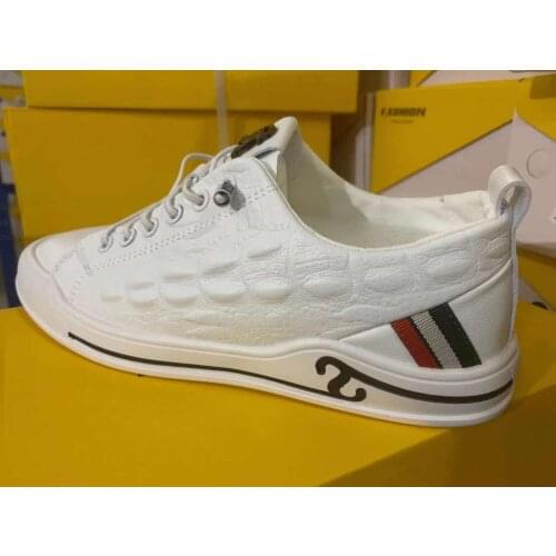 SU-LAN JIAO Comfortable Retro Men Shoes Zapatos De Hombre Trainers New Special Crocodile Pattern Casual White Shoes Sneakers Men
