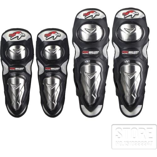 PRO-BIKER Motorcycle Stainless steel Knee Pads elbow pads Motocross Off-Road Racing Knee Protector Protective Gear protection