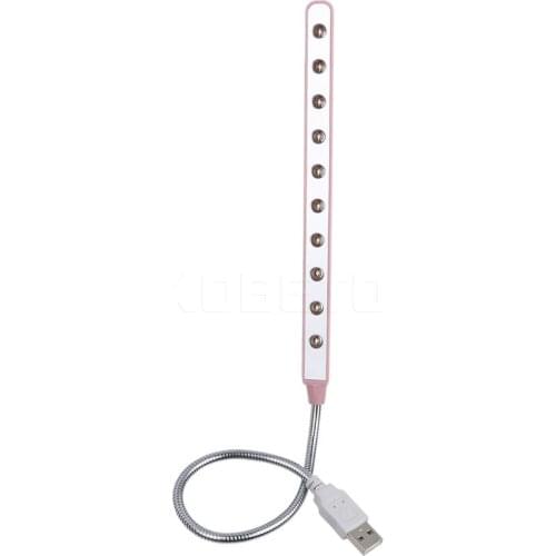 Night Light USB Light Flexible Ultra Bright Luminary Mini 10 LEDS Lamp Computer LED Lamp For PC Laptop Convenient For Reading