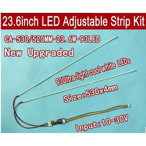 New 50pcs 530mm Adjustable brightness ccfl led backlight strip kit,Update 23.6inch ccfl lcd monitor to led bakclight