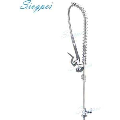 Single Handle Deck Mount Commercial Kitchen Pre-rinse Faucet with Spray Gun for Bars / Cafes / Coffee Shop Complete Unit