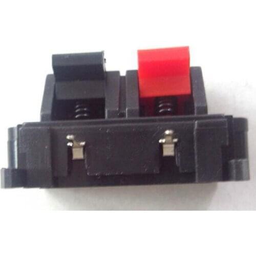 Wholesale 500pcs 2PIN PUSH Red and Black Spring Push Type Speaker Cable wire Loudspeaker Audio Terminal Board Connector -w2-4