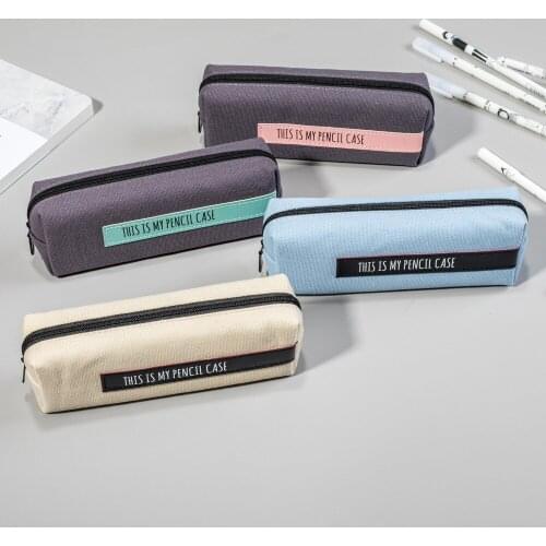 New pencil case school supplies stationery box male and female students canvas stationery bag large-capacity pencil box