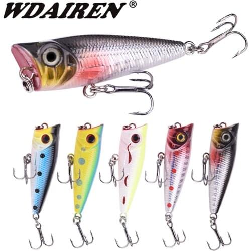 1Pcs Topwater Popper Fishing Lure 5cm 4.5g Floating Swim Wobblers Artificial Hard Fake Bait Bass Pike Crankbaits Isca Tackle