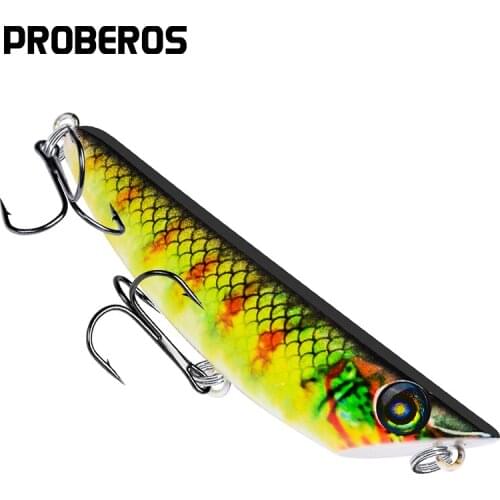 PROBEROS Popper Fishing Lure 3.27"-83mm Bait Fishing Tackle 6 Colors Fishing Baits 9g-0.32oz With 6# BKB Hook