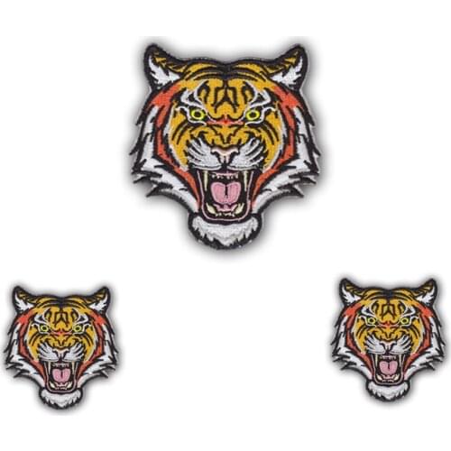 Manufacturers sell fashion computer embroidery, tiger head patch, DIY clothing, customizable shoulder badges, badges, Christmas