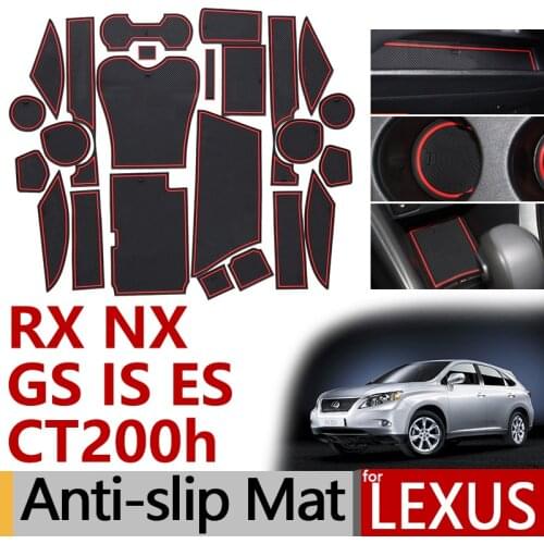 Anti-Slip Rubber Gate Slot Cup Mat for Lexus RX NX GS IS ES CT200h RX350 RX450h IS250 ES350 ES300h GS350 Accessories 2018 2019
