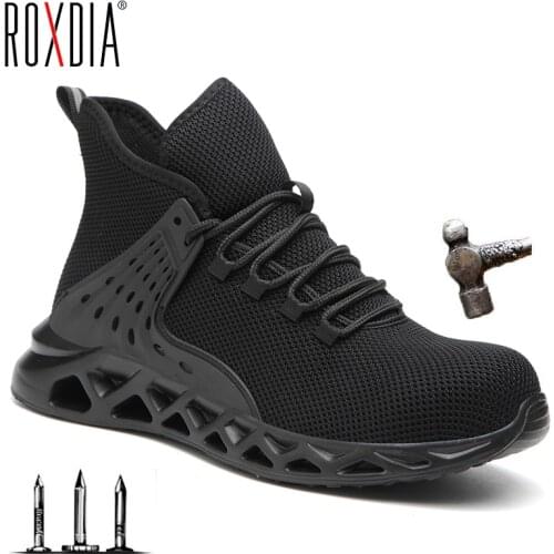 Drop shipping fashion safety boots men steel toe breathable work shoes sneakers casual male shoes plus size 38-48 RXM169