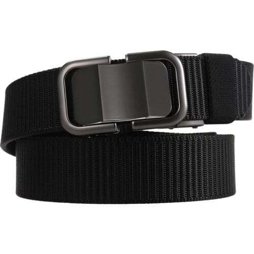 Men Belts Quick Release Automatic Buckle Belt Tactics Belt Soft Real Nylon Sports Accessories HM2021002