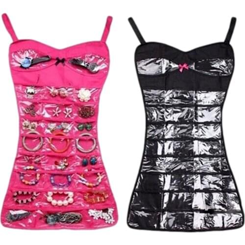 30 Pockets Double Side Jewelry Storage Bag Organizer Display Closet Hanging Dress Holder Earring Necklace Ring Bracelet Case