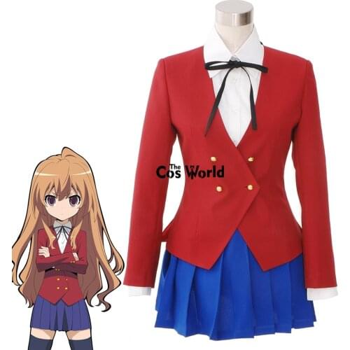 TIGER DRAGON Aisaka Taiga Toradora Gal School Uniform Coat Shirt Dress Outfit Anime Cosplay Costumes
