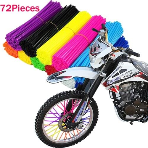 Universal Motorcycle Dirt Bike Wheel Rim Spoke Skins Covers Wrap Tubes Decor Protector Kit FOR Honda 450 500 CRF YZF RMZ KXF KTM