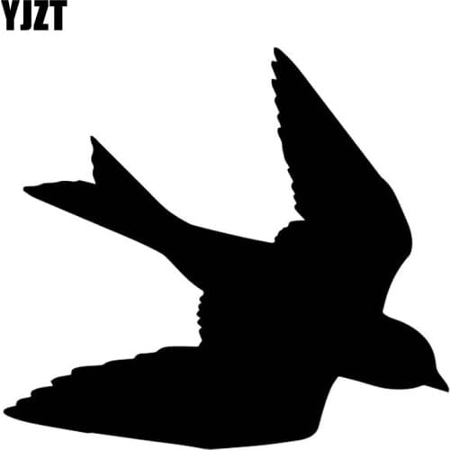 YJZT 15.5CM*13.9CM Swallow Pattern Vinyl Decal Decoration Body Of Car Car Sticker Black/Silver C4-2048