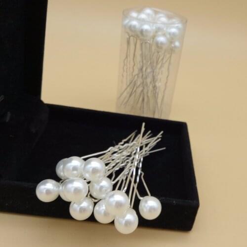 20PCS White Pearl Crystal Rhinestone Hair Pins Wedding Prom Bridal Hair Clip For Women Hair Jewelry Gift Party Head Decoration