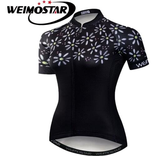 Womens Cycling Jersey Clothing Mountain Road Mtb Short Sleeve Bike Jersey Shirts black Breathable Quick Dry Ladies Jersey Tops