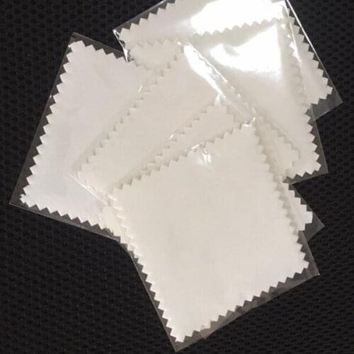 100 PCS 8*8cm Micro Suede White Gray Black Anti Tarnish Silver Jewelry Polishing Cloth Cleaning Clothes Custom Size Printed Logo