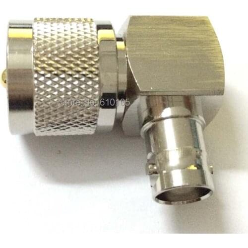 2pcs/lot 90 Degree BNC Female Jack to UHF PL259 Male Plug RF coaxial adapter connector