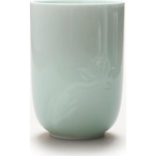 200ML Handmade Shadow Engraving Kung Fu Tea Cup Ceramic Eggshell Teacup Celadon Tea Cups