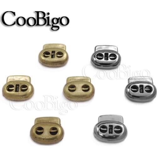 5pcs Size 24.5mm*21mm Plastic Cord Lock Stopper 2 Hole Plating Toggle Clip Apparel Shoelace Backpack Sportswear Accessories