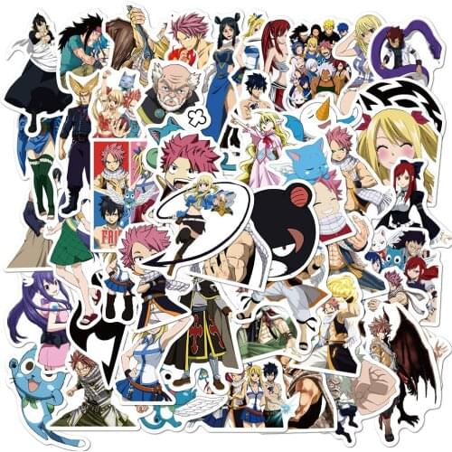 50PCS Japanese Anime Fairy Tail Cartoon Sticker Notebook Computer Skateboard Water Cup Suitcase Bedroom Graffiti DIY paster Toys