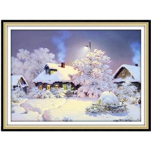 5D DIY Diamond Painting Landscape Snow Mountain Full Drill Embroidery Scenery Mosaic Art Picture Rhinestones Home Decor Gift