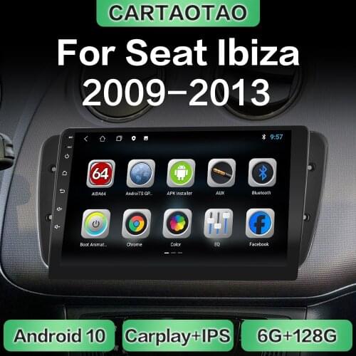 Android 10.0 DSP RDS IPS car radio GPS navigation WiFi CarPlay multimedia player for Seat Ibiza 6j 2009 2010-2013 NO DVD 2din