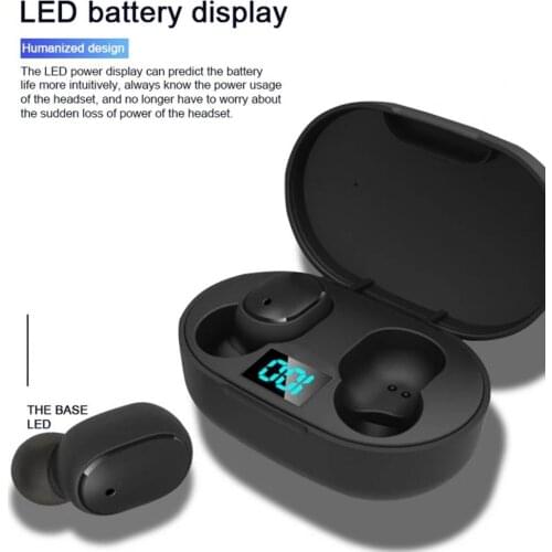 E6S TWS Bluetooth Earphones Mini Portable Bluetooth 5.1 Wireless Rechargeable In-ear Sport Earphone Waterproof Gaming Headset