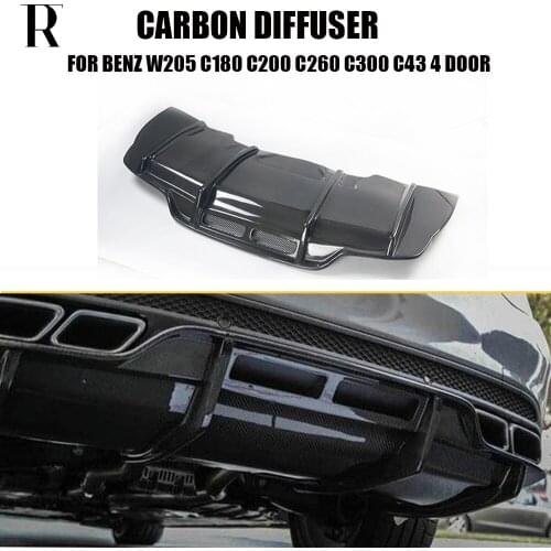 C43 Carbon Fiber PSM Style Rear Bumper Diffuser Protector for Benz W205 S205 C180 C200 C300 C43 with AMG Package 2015 - 2022