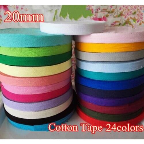 23Colors/lot 20mm x69m Cotton Webbing Colorful Bunting Herringbone Twill Apron Sewing Tape Strip free shipping HOT