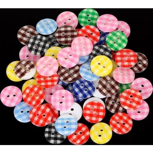 DIY 50pcs 13mm Plastic Buttons Random Colors Round Sewing Clothes 2-holes Scrapbooking for sewing clothes garment handmade craft
