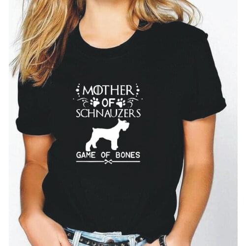 Harajuku T Shirt Women Tops Plus Size Summer Casual Short Sleeve Tee Shirt Femme Funny Mother of Schnauzers Dog Camiseta Mujer