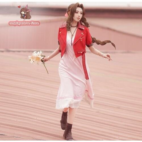Final Fantasy 7: Remake Aerith Gainsborough Cosplay Costume Halloween Christmas Costume