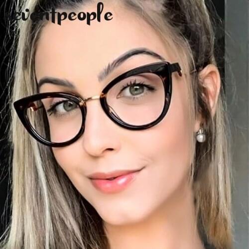 TR90 Anti-blue Light Glasses For Women And Men 2021 Fashion Cat Eye Optical Eyewear With Unique Temples Компьютерные Очки Леди