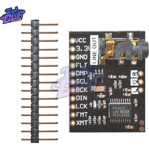 PCM5102A DAC Sound Card Board pHAT 3.5mm Stereo Jack 24 Bits Digital Audio Module for Raspberry Pi Beyond ES9023