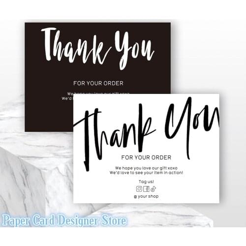 Personalized logo MODERN Thank You For Your Business Card Custom Thank You Order Card Purchase Package Inserts Social Media Card