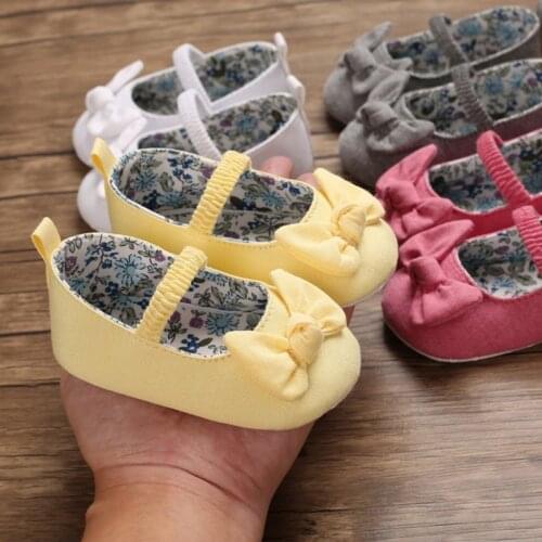 Hot Toddler Girl Crib Shoes Newborn Baby Girls Boys Bowknot Soft Sole Dot Print Casual Shoes