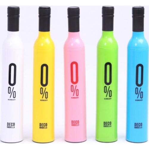 Portable Creative Fashion Three Folding Wine Bottle Sun-rain Umbrella Gift LX4431