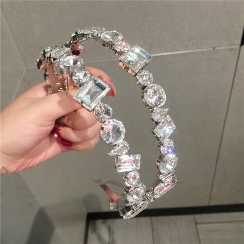 Crystal Gem Baroque Headbands For Women Diamond Hair Accessories Pearl Headband for Girls Crown Flower Hairbands Head Wrap