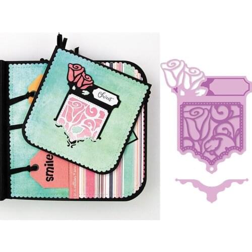 Rose Lace Edge Frame Metal Cutting Dies Stencils for DIY Scrapbooking Photo Album Decorative Embossing Paper Cards Crafts Die