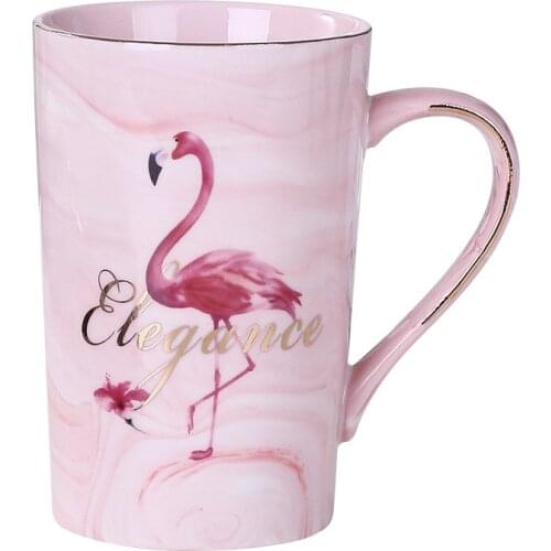 Luxury Marble Pattern Cup Phnom Penh Mug Gift Box Set Coffee Mug Couple Flamingo Ceramic Souvenir Wedding Bridal Lovers Gifts