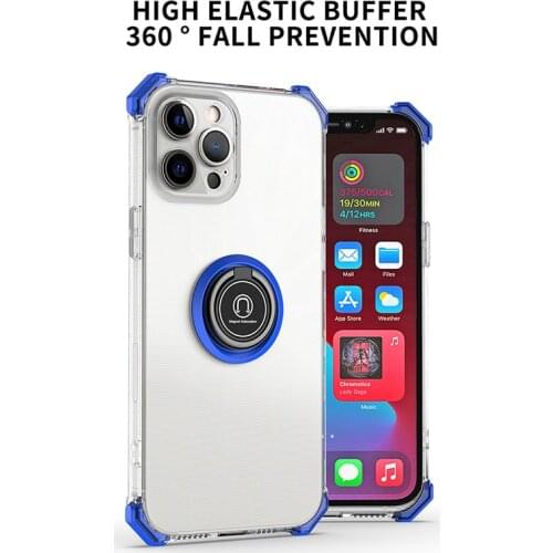 Luxury Car Magnetic Ring Holder Shockproof Transparent Phone Case For iPhone 12 Pro Max Mini 11 XR XS 7 8 Plus Back Cover Fundas