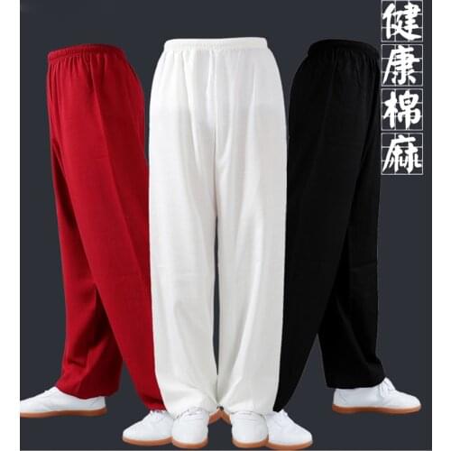Unisex Summer cotton&linen Tai chi wushu pants taijiquan trousers kung fu martial arts bloomerscomfortable