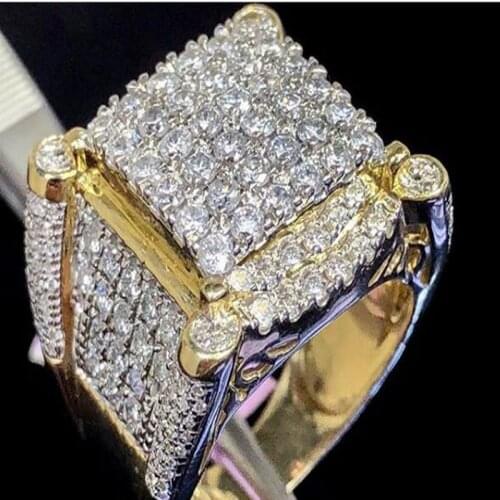 Overbearing Mens Fashion Jewelry White CZ Gemstones Party Cocktail Ring Size 6-10 engagement ring wedding rings mens rings