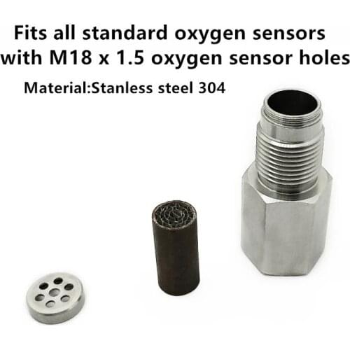 High Quality Universal Stainless Steel SS304 Check Engine Light CEL mini catalyst O2 Sensor Spacer Adapter M18X1.5