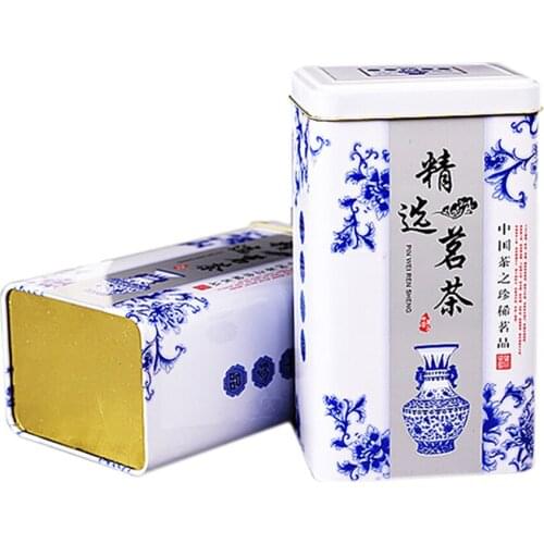 Xin Jia Yi Packaging Chinese Tea Tin Box Metal Rectangle Shape Storage Boxes Kitchen Canisters Set Cans Tea Container