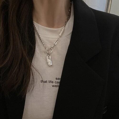 New Arrival 925 Sterling Silver Minority Design Irregular Pearl Necklaces For Women Wholesale Jewelry Never Fade Birthday Gift