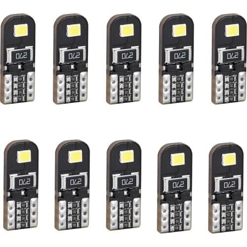 10Pcs Canbus T10 LED Reading Light W5W 2835 2SMD Decoding Lamp 12V Display Width Lights License Plate Light Car Dome Lights 2021