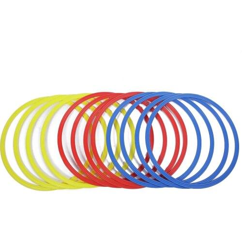 12pcs/set Durable Agility Football Training Rings Portable Soccer Speed Training Rings Sport Training Equipment Outdoor Sport
