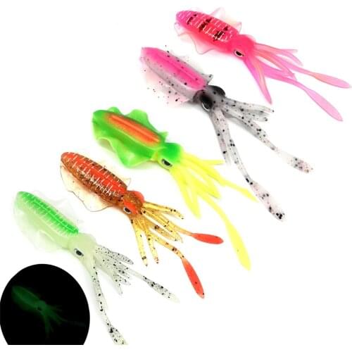 5pcs 10/12/15cm Squid Fishing Lure Luminous/UV Squid Jig Deep Sea Fishing Lures Octopus Trolling Wobbler Bait Tuna Lure