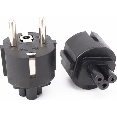 EU CEE7 Power Cable plug adapter EU PLug to IEC320 C5 Leaf adapter plug for laptop charger, to desktop adapter